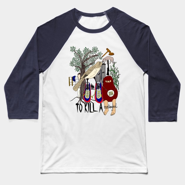 To Kill a Mockingbird (colour) Baseball T-Shirt by louweasely